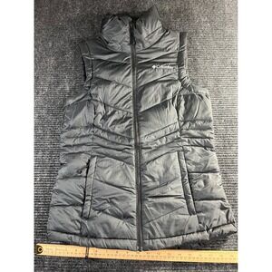 Columbia Womens Puffer Vest XS Omni-Heat Full Zip Lightweight Gray Sleeveless